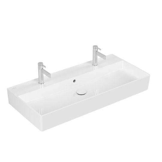 Раковина подвесная 100х47 Villeroy&Boch Memento 2.0, White Alpin CeramicPlus (4A221LR1) На столешницу, Подвесные Прямоугольные