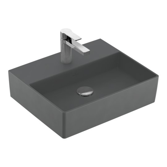 Раковина подвесная 50х42 Villeroy&Boch Memento 2.0, Graphite (4A2251I4) На столешницу, Подвесные Прямоугольные