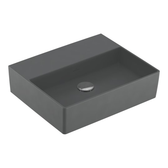 Раковина подвесная 50х42 Villeroy&Boch Memento 2.0, Graphite (4A2253I4) На столешницу, Подвесные Прямоугольные