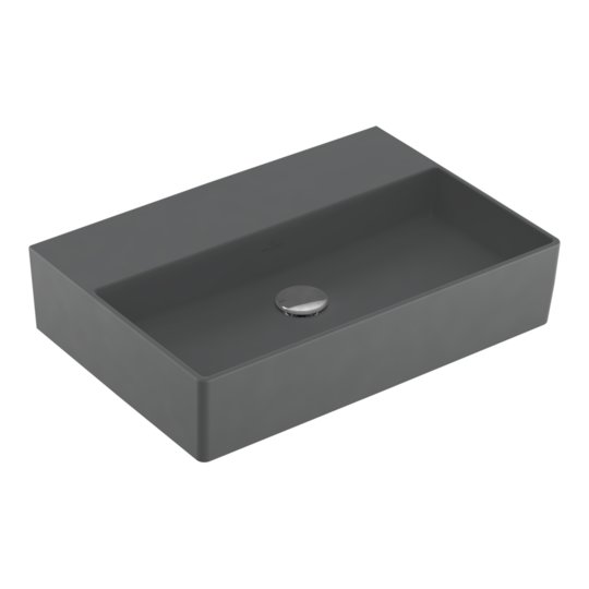 Раковина подвесная 60х42 Villeroy&Boch Memento 2.0, Graphite (4A226FI4) На столешницу, Подвесные Прямоугольные
