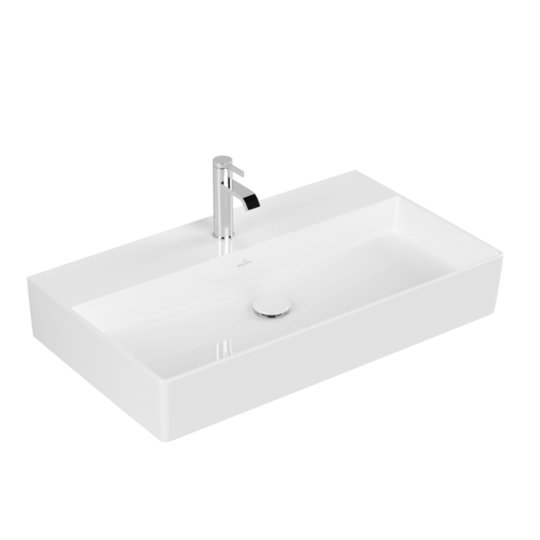 Раковина подвесная 80х47 Villeroy&Boch Memento 2.0, White Alpin CeramicPlus (4A2281R1) На столешницу, Подвесные Прямоугольные