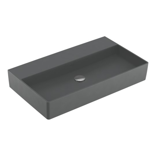 Раковина подвесная 80х47 Villeroy&Boch Memento 2.0, Graphite (4A2283I4) На столешницу, Подвесные Прямоугольные