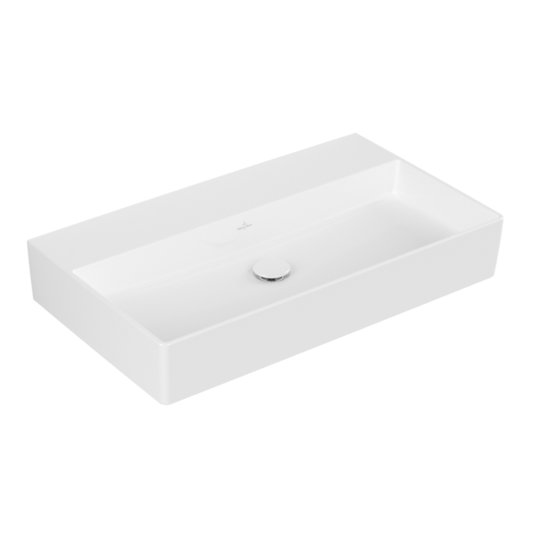 Раковина подвесная 80х47 Villeroy&Boch Memento 2.0, White Alpin CeramicPlus (4A228FR1) На столешницу, Подвесные Прямоугольные