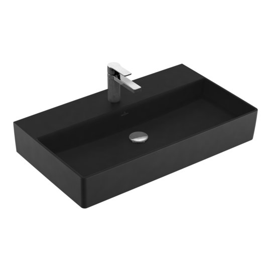 Раковина подвесная 80х47 Villeroy&Boch Memento 2.0, Ebony (4A228LS5) На столешницу, Подвесные Прямоугольные