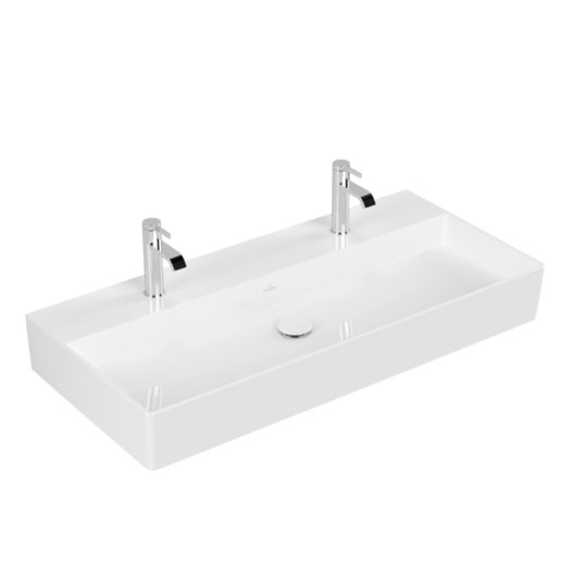 Раковина подвесная 100х47 Villeroy&Boch Memento 2.0, White Alpin CeramicPlus (4A22A1R1) На столешницу, Подвесные Прямоугольные