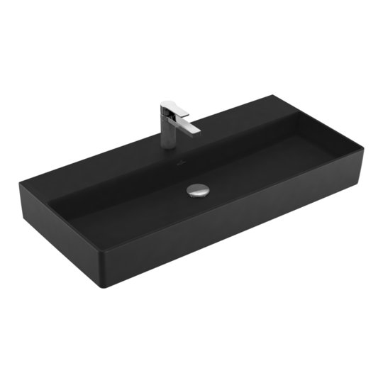 Раковина подвесная 100х47 Villeroy&Boch Memento 2.0, Ebony (4A22A2S5) На столешницу, Подвесные Прямоугольные