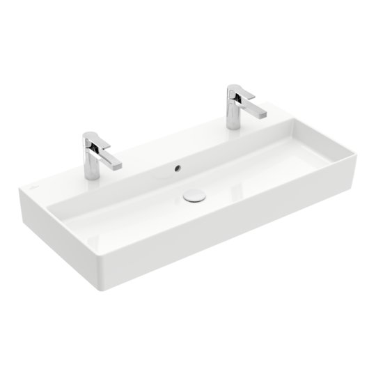Раковина подвесная 100х47 Villeroy&Boch Memento 2.0, White Alpin (4A22A401) На столешницу, Подвесные Прямоугольные