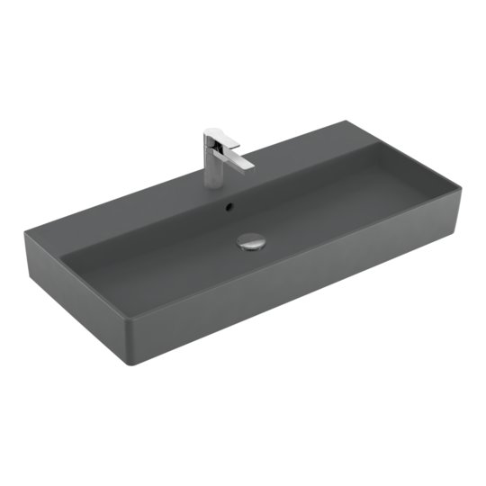 Раковина підвісна 100х47 Villeroy &amp; Boch Memento 2.0, Graphite (4A22A5I4) На стільницю, Підвісні 