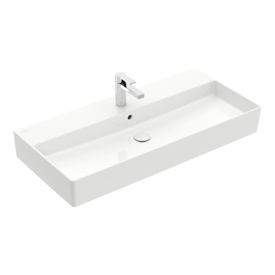 Раковина подвесная 100х47 Villeroy&Boch Memento 2.0, White Alpin (4A22A501) На столешницу, Подвесные Прямоугольные