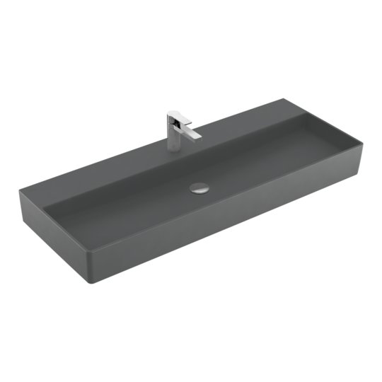 Раковина подвесная 120х47 Villeroy&Boch Memento 2.0, Graphite (4A22C2I4) На столешницу, Подвесные Прямоугольные