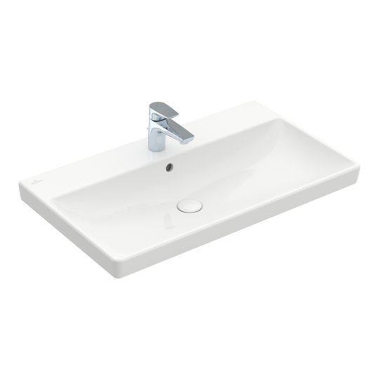 Раковина 80х47 Villeroy&Boch Avento, White Alpin (41568001) На столешницу, Подвесные Прямоугольные