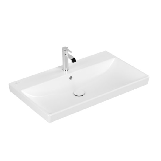 Раковина 80х47 Villeroy &amp; Boch Avento, Stone White (415680RW) На стільницю, Підвісні 