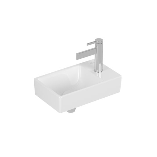 Раковина 36х22 Villeroy&Boch Avento, White Alpin CeramicPlus (43003LR1) На столешницу, Подвесные Прямоугольные