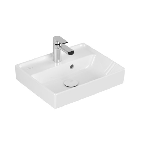 Раковина 45х37 Villeroy&Boch Collaro, White Alpin CeramicPlus (433445R1) На столешницу, Подвесные Прямоугольные