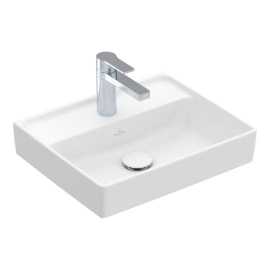 Раковина 45х37 Villeroy&Boch Collaro, Stone White (433446RW) На столешницу, Подвесные Прямоугольные