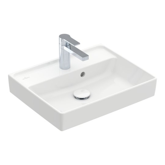 Раковина 50х40 Villeroy&Boch Collaro, White Alpin (43345G01) На столешницу, Подвесные Прямоугольные