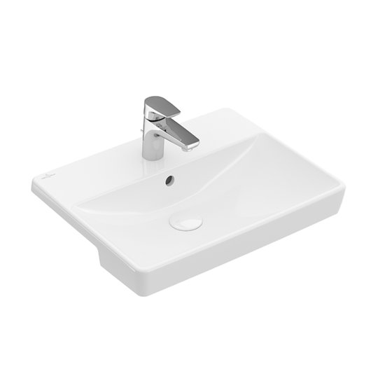 Раковина 55х44 Villeroy &amp; Boch Avento, White Alpin CeramicPlus (4A0655R1) На стільницю, Підвісні 
