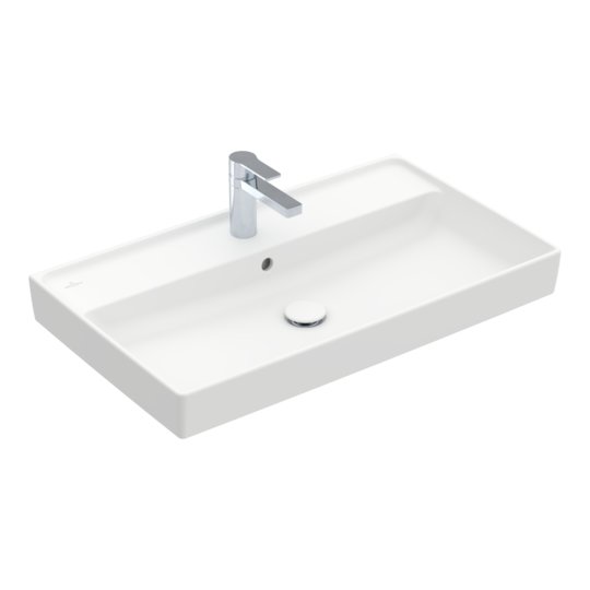 Раковина 80х46,5 Villeroy&Boch Collaro, Stone White (4A3380RW) На столешницу, Подвесные Прямоугольные