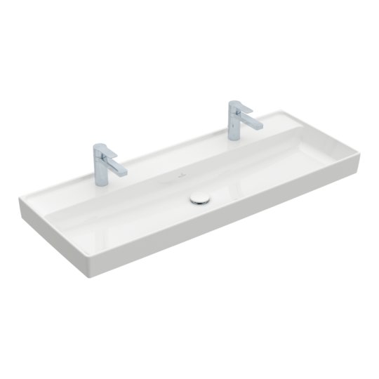 Раковина 120х47 Villeroy&Boch Collaro, White Alpin (4A33C101) На столешницу, Подвесные Прямоугольные