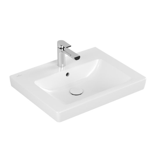 Раковина 60х47 Villeroy&Boch Subway 2.0, White Alpin (71136G01) На столешницу, Подвесные Прямоугольные