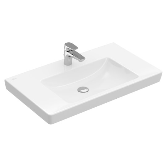 Раковина 80х47, 5 Villeroy &amp; Boch Subway 2.0, White Alpin CeramicPlus (71758GR1) На стільницю, Підвісні 