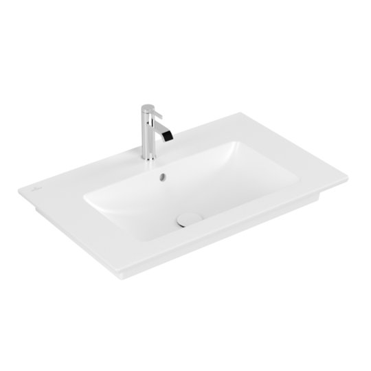 Раковина 80х50 Villeroy&Boch Venticello, Stone White (41048LRW) На столешницу, Подвесные Прямоугольные