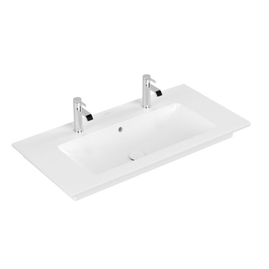 Раковина 100х50 Villeroy&Boch Venticello, Stone White (4104AKRW) На столешницу, Подвесные Прямоугольные