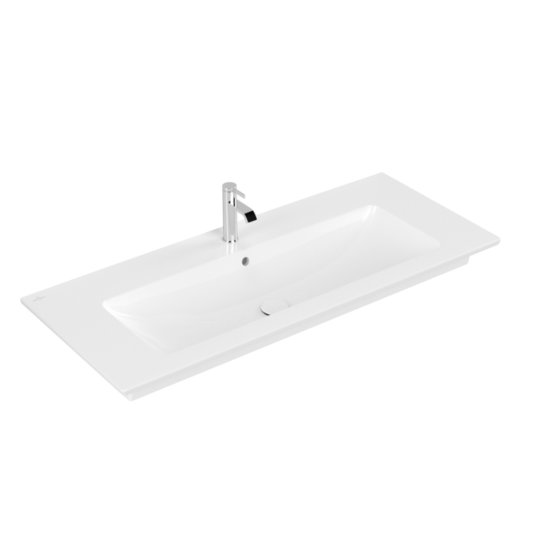 Раковина 120х50 Villeroy&Boch Venticello, White Alpin CeramicPlus (4104CLR1) На столешницу, Подвесные Прямоугольные