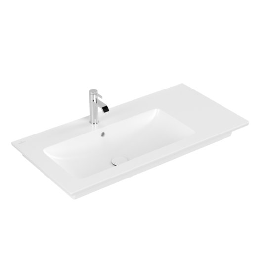 Раковина 100х50 Villeroy&Boch Venticello, Stone White (4134L1RW) На столешницу, Подвесные Прямоугольные