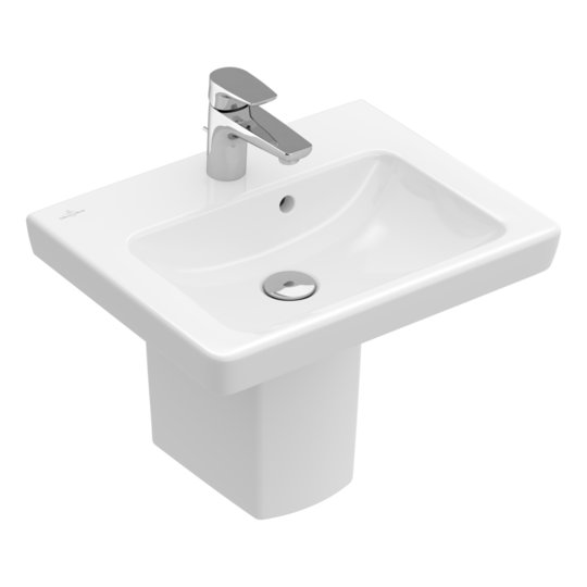 Раковина 50х40 Villeroy&Boch Subway 2.0, White Alpin (73155001) На полупьедестал, На пьедестал, На столешницу, Подвесные Прямоугольные