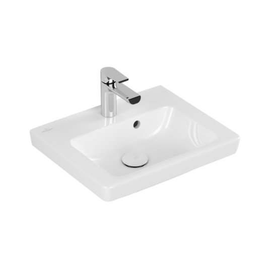 Раковина 50х40 Villeroy&Boch Subway 2.0, White Alpin (73155G01) На столешницу, Подвесные Прямоугольные