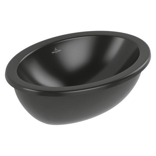 Раковина 48,5х32,5 Villeroy&Boch Loop&Friends, Ebony (4A5401S5) Встраиваемые снизу Овальные