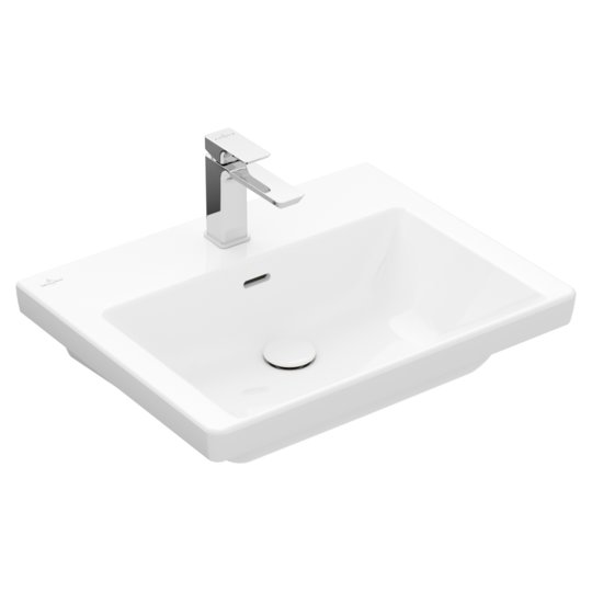Раковина 60х47 Villeroy&Boch Subway 3.0, White Alpin (4A706001) На столешницу, Подвесные Прямоугольные