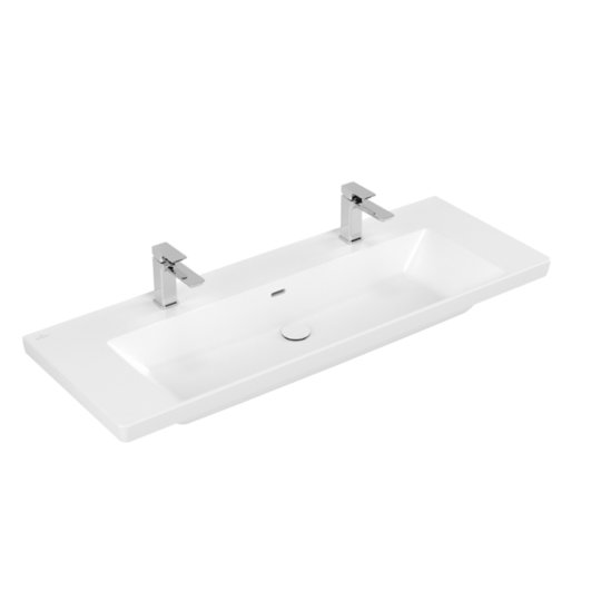 Раковина 130х47,5 Villeroy&Boch Subway 3.0, Stone White (4A70D4RW) На столешницу, Подвесные Прямоугольные