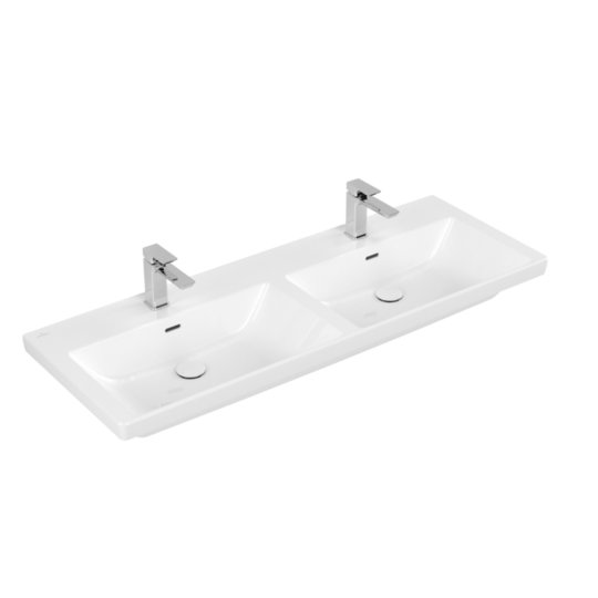 Раковина 130х47,5 Villeroy&Boch Subway 3.0, White Alpin (4A71D501) На столешницу, Подвесные Прямоугольные