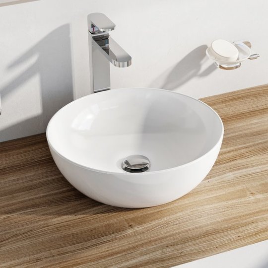 Керамическая раковина 40 см Ravak UNI 400 B Slim, белый (XJX01140003) На столешницу, На тумбу Раковины-чаши