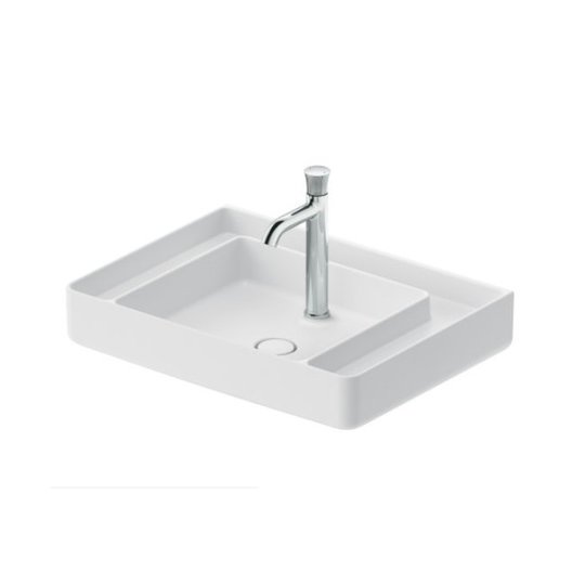 Раковина 65х48 см Duravit Bento Starck Box, білий матовий (23796530000) На стільницю, Підвісні 