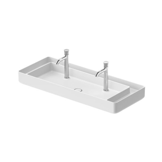 Раковина 114х46 см Duravit Bento Starck Box, білий матовий (2660113272) На стільницю 