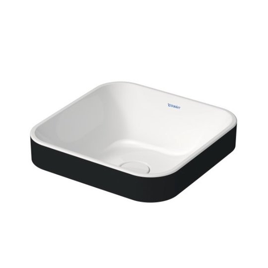 Раковина 40х40 см Duravit Happy D.2 Plus, белый-антрацит (2359406100) На столешницу Квадратные