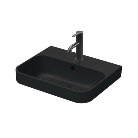 Раковина 50х40 см Duravit Happy D.2 Plus, антрацит матовый (2360501300) На столешницу Прямоугольные