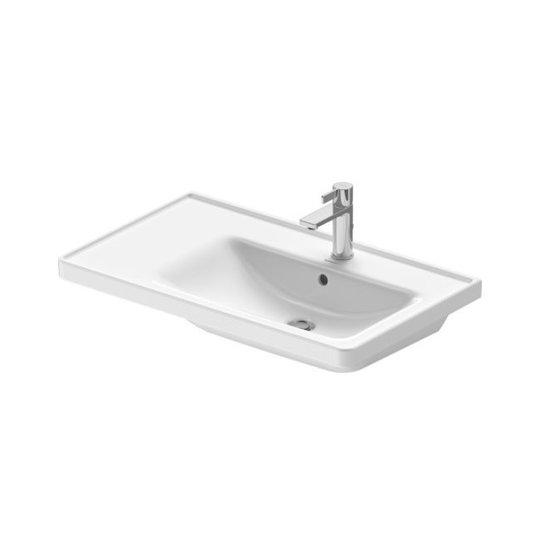 Раковина 80х48см асиметрична Duravit D-Neo, білий (2370800000) На стільницю, Підвісні 