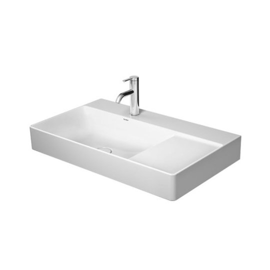 Раковина 80х47 см асимметричная Duravit DuraSquare, белый (2348800041) На столешницу, Подвесные Прямоугольные