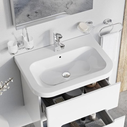 Керамічна раковина 65 см RAVAK Chrome 650, білий (XJG01165000) Вбудовувані зверху, Підвісні 