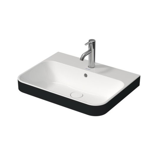 Раковина 60х46 см Duravit Happy D.2 Plus, белый-антрацит (2360606100) На столешницу Прямоугольные