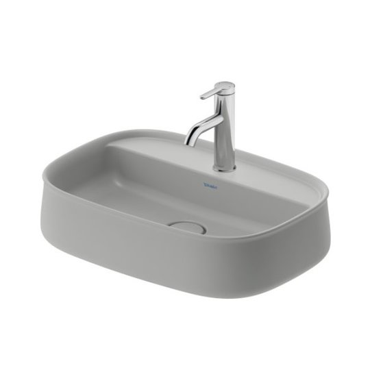 Раковина 55х39 см Duravit Zencha, серый матовый (2374556771) На столешницу Прямоугольные