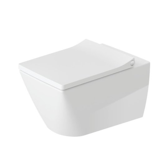 Подвесной безободковый унитаз Duravit Rimless Viu, белый (2511090000) Подвесные 