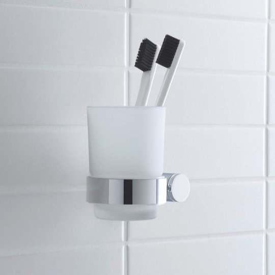Стакан для зубних щіток лівосторонній Duravit D-Code, хром (0099191000) Склянки для зубних щіток Duravit