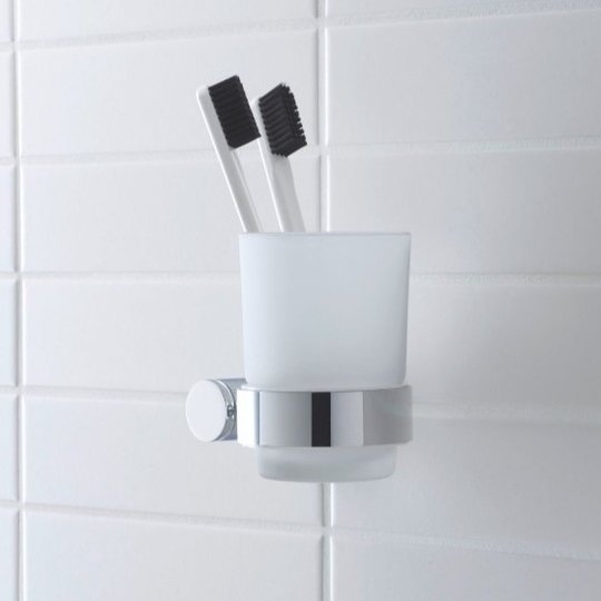 Стакан для зубних щіток правобічний Duravit D-Code, хром (0099201000) Склянки для зубних щіток Duravit