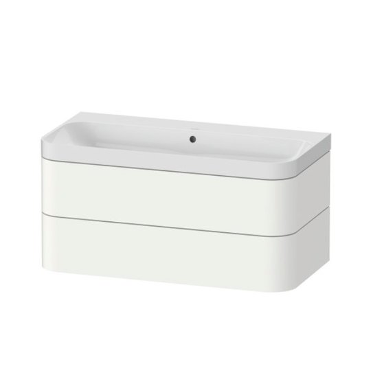Мебельный комплект 97,5х49 см, без отверстия под смеситель Duravit Happy D.2 Plus, белый супер матовый (HP4348N8484) Duravit Мебельные комплекты