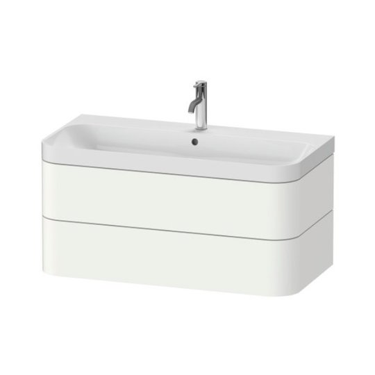 Мебельный комплект 97,5х49 см, 1 отверстие под смеситель Duravit Happy D.2 Plus, белый супер матовый (HP4348O8484) Duravit Мебельные комплекты